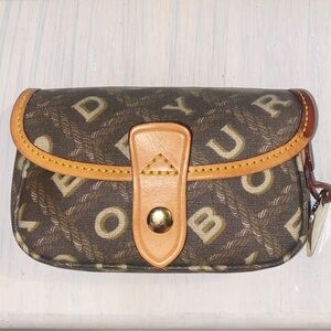 Dooney & Bourke Wristlet clutch Coated Canvas Leather crossword hearts Print
